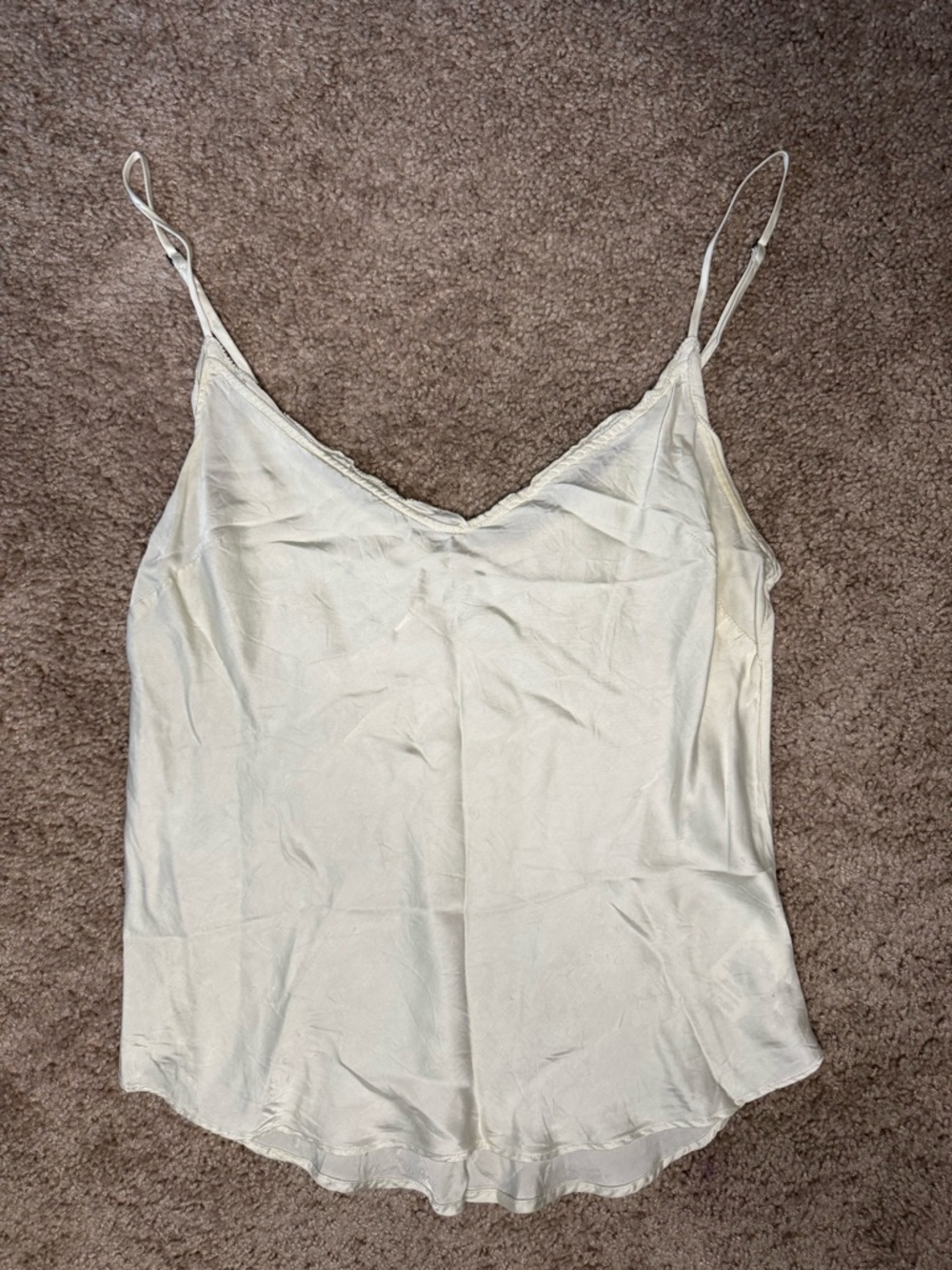 Wilfred Cream Satin Lace-Trim Camisole